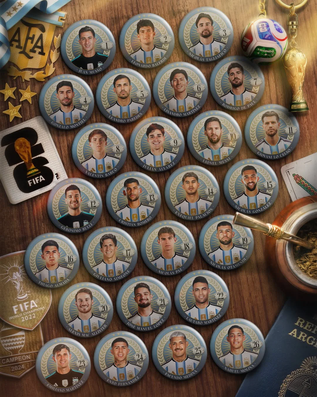 #SelecciónMayor Nuestros 26 guerreros que defenderán el título mundial. ¡Vamos Argentina! 🩵🤍🩵